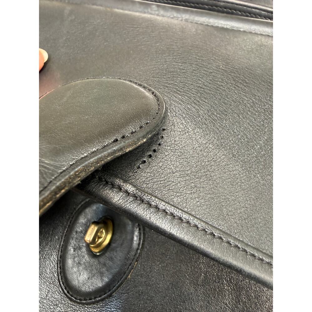 Coach Vintage Willis Bag 9927 Black Leather Crossbody Top Handle Brass Hardware - Picture 11 of 11